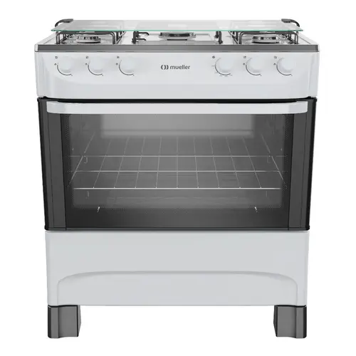 Fogão 5 Bocas Mueller MFI5BA com Mesa de Inox Branco