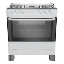 Fogão 5 Bocas Mueller MFI5BA com Mesa de Inox Branco