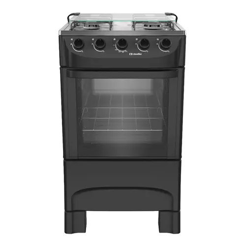 Fogão 4 Bocas Mueller MFI4BA com Mesa de Inox Preto Fosco