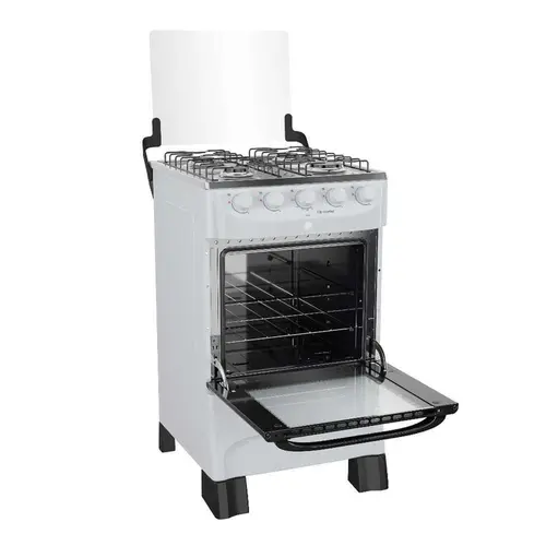 Fogão 4 Bocas Mueller MFI4BB com Mesa de Inox e Acendimento Automático Branco