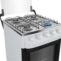 Fogão 4 Bocas Mueller MFI4BB com Mesa de Inox e Acendimento Automático Branco