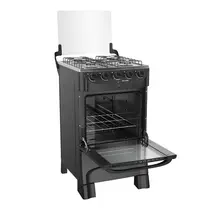 Fogão 4 Bocas Mueller MFI4BB com Mesa de Inox e Acendimento Automático Preto Fosco