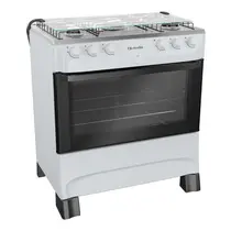 Fogão 5 Bocas Mueller MFI5BB com Mesa de Inox e Acendimento Automático Branco - Bivolt
