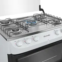 Fogão 5 Bocas Mueller MFI5BB com Mesa de Inox e Acendimento Automático Branco - Bivolt