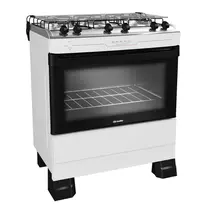 Fogão 5 Bocas Mueller MFI5BF com Mesa de Inox e Acendimento Automático Branco - Bivolt