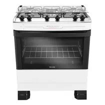 Fogão 5 Bocas Mueller MFI5BF com Mesa de Inox e Acendimento Automático Branco - Bivolt
