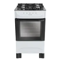 Fogão 4 Bocas Mueller MFV4BB com Mesa de Vidro e Acendimento Automático Branco - Bivolt