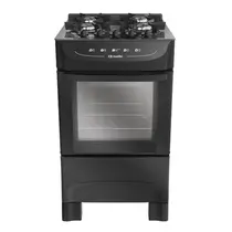 Fogão 4 Bocas Mueller MFV4BB com Mesa de Vidro e Acendimento Automático Preto Fosco - Bivolt