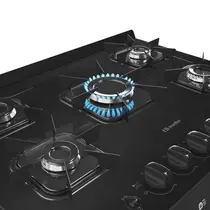 Fogão 5 Bocas Mueller MFV5BB com Mesa de Vidro e Acendimento Automático Preto Fosco - Bivolt