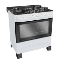 Fogão 5 Bocas Mueller MFV5BB com Mesa de Vidro e Acendimento Automático Branco - Bivolt