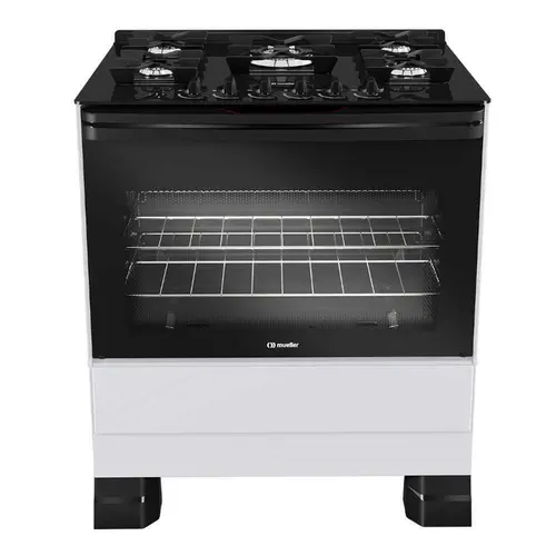 Fogão 5 Bocas Mueller MFV5BF com Mesa de Vidro e Tripla Chama Branco - Bivolt