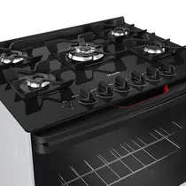 Fogão 5 Bocas Mueller MFV5BF com Mesa de Vidro e Tripla Chama Branco - Bivolt