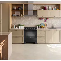 Fogão 5 Bocas Mueller MFV5BF com Mesa de Vidro e Tripla Chama Preto Fosco - Bivolt