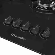 Cooktop 5 Bocas a Gás Mueller MCG5BB com Mesa de Vidro e Acendimento Superautomático Preto - Bivolt