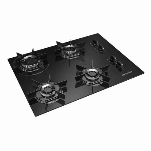 Cooktop 4 Bocas a Gás Mueller MCG4BB com Mesa de Vidro e Acendimento Superautomático Preto - Bivolt