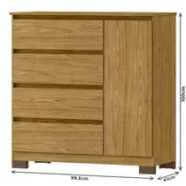 Cômoda 4 Gavetas 1 Porta MX Móveis Vega