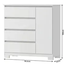 Cômoda 4 Gavetas 1 Porta MX Móveis Vega