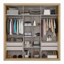 Guarda Roupa Solteiro 2 Portas de Correr 4 Gavetas 100% MDF MX Móveis Tripoli