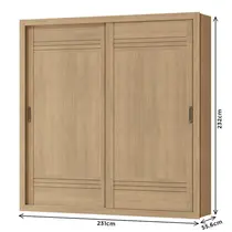 Guarda Roupa Solteiro 2 Portas de Correr 4 Gavetas 100% MDF MX Móveis Tripoli