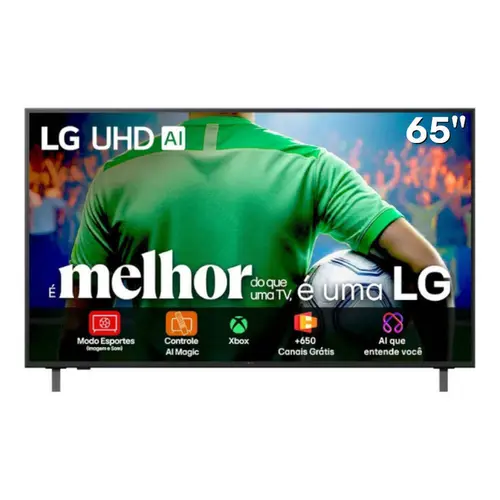 Smart TV 4K 65” LG LED UHD 65UA8550PSA Processador a7 AI Processor 4K Gen8 com Comando de Voz HDR 3 HDMI 1 USB