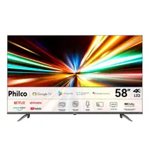 Smart TV 4K 58” Philco LED P58KGA Google TV com Comando de Voz HDR 3 HDMI 2 USB
