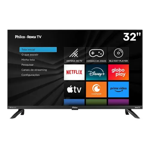 Smart TV 32” Philco LED HD PTV32G7PR2CGB Roku TV com Comando de Voz 2 HDMI 1 USB
