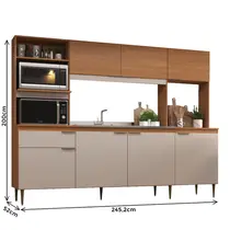 Cozinha Compacta 2,45m 7 Portas e 1 Gaveta Deibe Carol