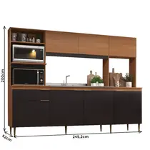 Cozinha Compacta 2,45m 7 Portas e 1 Gaveta Deibe Carol