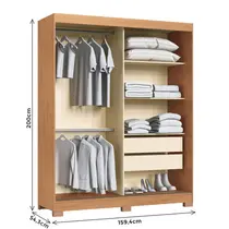 Guarda-Roupa Casal 2 Portas de Correr 2 Gavetas Castro Rudá 0634A Flex