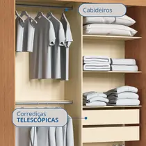 Guarda-Roupa Casal 2 Portas de Correr 2 Gavetas Castro Rudá 0634A Flex