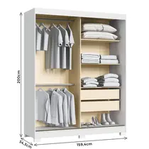 Guarda-Roupa Casal 2 Portas de Correr 2 Gavetas Castro Rudá 0634A Flex