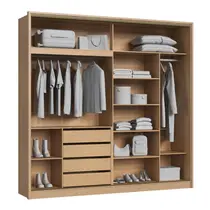 Guarda-Roupa Casal 2 Portas de Correr 4 Gavetas 100% MDF Castro Coliseu 0922M