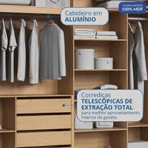 Guarda-Roupa Casal 2 Portas de Correr 4 Gavetas 100% MDF Castro Coliseu 0922M