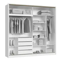 Guarda-Roupa Casal 2 Portas de Correr 4 Gavetas 100% MDF Castro Coliseu 0922M