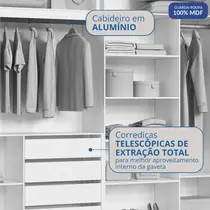 Guarda-Roupa Casal 2 Portas de Correr 4 Gavetas 100% MDF Castro Coliseu 0922M