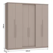 Guarda-Roupa Casal 6 Portas 2 Gavetas Castro Sonata 3272A