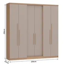 Guarda-Roupa Casal 6 Portas 2 Gavetas Castro Sonata 3272A