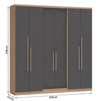 Guarda-Roupa Casal 6 Portas 2 Gavetas Castro Sonata 3272A