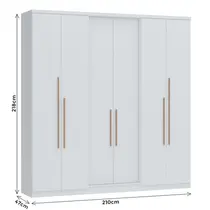 Guarda-Roupa Casal 6 Portas 2 Gavetas Castro Sonata 3272A