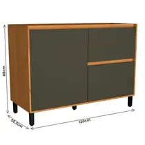 Balcão Pia 120cm 1 Porta 2 Gavetas com Divisor de Talheres Edez Denver PH3110