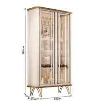 Cristaleira 90cm 2 Portas de Vidro HB Móveis Evora