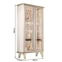 Cristaleira 90cm 2 Portas de Vidro HB Móveis Evora