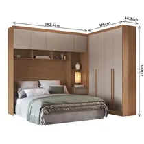 Quarto Modulado Casal 2 Peças Moveis Castro – Cedro/Duna
