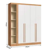 Quarto Modulado Casal 2 Peças Moveis Castro – Cedro/Branco Line