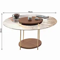 Mesa de Centro com Tampo de Vidro HB Móveis SKY