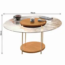 Mesa de Centro com Tampo de Vidro HB Móveis SKY