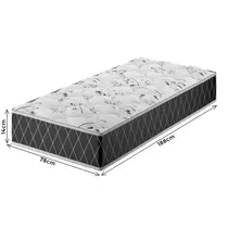 Colchão Solteiro Espuma D33 Vian Double Face Sleep 78x188x14cm - Preto