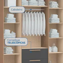 Guarda-Roupa Casal 4 Portas 2 Gavetas Castro Aspen 3262A