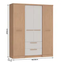 Guarda-Roupa Casal 4 Portas 2 Gavetas Castro Aspen 3262A