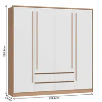Guarda-Roupa Casal 4 Portas 4 Gavetas Castro Astor 3296A